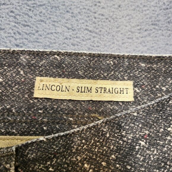 Guess Jeans Mens 32x28 Black Lincoln Slim Straight Distressed Denim - Picture 3 of 11